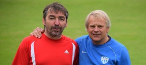Miroslav Čížek se vloni sešel se bývalým spoluhráčem  a kapitánem reprezentace Jiřím Němcem, který trénoval Brozany.