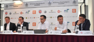 Novou klubovou akademii SK Dynamo ČB představili (zleva) Petr Benát, Tomáš Maruška, Martin Vozábal, David Lafata a Jan Jílek.