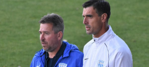 Trenér Kamil Tobiáš (vpravo) a asistent Jaroslav Mašek končí u druholigového Táborska.