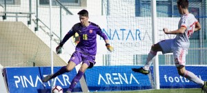 Brankář FC Písek Matěj Čechal debutoval v reprezentaci U15.